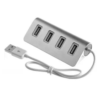 nešiojamas dydis aliuminio lydinys ypač didelės spartos 4 prievadai USB šakotuvas USB skirstytuvo adapteris su LED indikatoriumi PC nešiojamam kompiuteriui