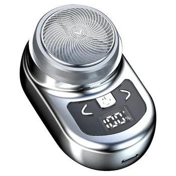 Nešiojamas elektrinis skustuvas Kišeninis skutimasis vyrams Mini barzdos skustuvas LCD galingas ekranas Įkraunamas Kelionės namo skustuvas-B