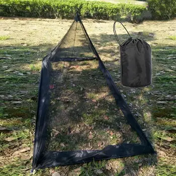 Nešiojamas kempingo trikampis tinklelis nuo uodų nuo vabzdžių kelioninės palapinės lauko reikmenys