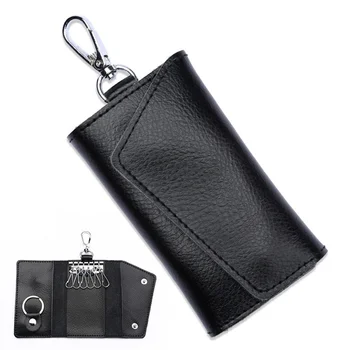 Nešiojami odiniai raktų laikikliai Automobiliniai raktai Krepšio namų tvarkytojos laikikliai Unisex krepšio dėklo dangtelis Paprasta vienspalvė piniginė Mini kortelių krepšiai