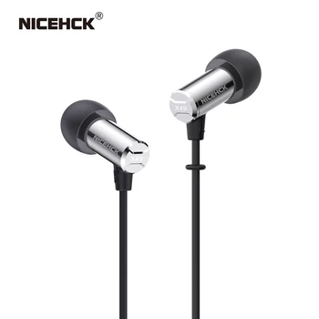 NiceHCK X49 In Ear Mini Earbud Single BA Balanced Armature Driver Metal HIFI Headphon Sleep Game DJ Music Wired Mic Earphone IEM