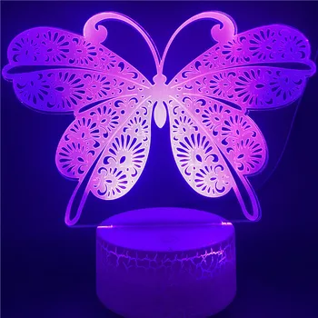 NIghdn Butterfly Lamp Led Night Light for Kids Room Decor Touch 7 Color Change USB Table Bedside Lamp Birthday Gift