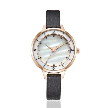 NO.2 Moteriški madingi kvarco prekės ženklo laikrodžiai odiniais dirželiais laisvalaikio rankiniai laikrodžiai