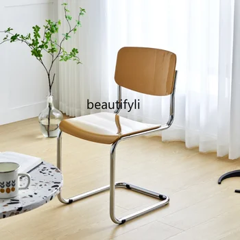 Nordic Dining Chair Home Bedroom Desk Makiažo kėdė Atlošas Biuro kėdė Pieno arbatos parduotuvė Geležinė kėdė valgomojo kėdės baldai