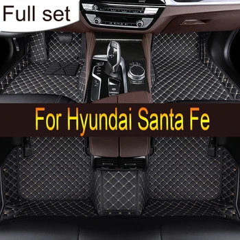 odiniai automobilių grindų kilimėliai Hyundai Santa Fe DM NC 2013 ~ 2018 7 vietų vandeniui atsparios pagalvėlės Automobilių kilimėlis Kilimas Tapetes Para automobilių aksesuarai