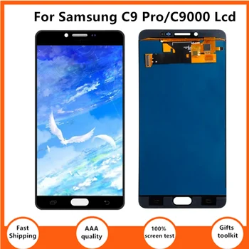 OLED C9 Pro ekranas, skirtas Samsung Galaxy C9000 LCD jutiklinio ekrano skaitmeninimo įrenginiui C900F C9008 C900Y surinkimas Nemokama didmeninė prekyba