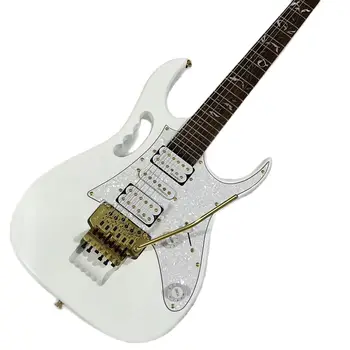 OME 7V ELectric Guitar, White Pearl Pickguard, Golden Hardware, Floyd Rose Tremolo Bridge, 6 Strings Guitarra, Free Ship violão