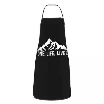 One Life Live It Prijuostė moterims Vyrai Unisex Bib Cooking Kitchen Tablier Cuisine Chef Painting