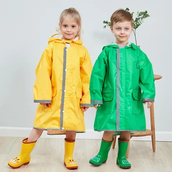 One Piece Children Rain Coat 3D Cartoon Unisex Toddler Waterpoof Hooded Jacket Kids Rainwear For Boy Girl 2-10 Years Wear