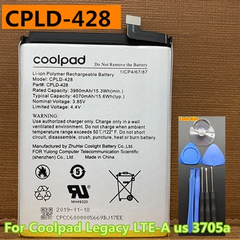 Original New 4070mAh CPLD-428 Battery For Coolpad legacy LTE-A us 3705a Pakaitinės telefono baterijos