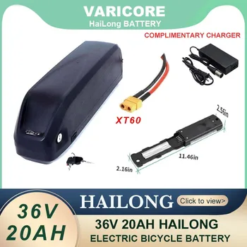 Originalus 36V 20AH Hailong ebike baterija 30A BMS 42v 350W 500W 750W 1000W 18650 Cell Free delivery and duty-free gift Charger