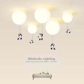 Panda lubų šviestuvas Creative Warm Saldant Light Modern Children's Room Bedroom Lighting Hanging Indoor LED Šviestuvas Homr