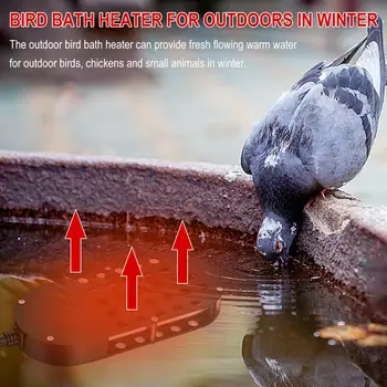 Paukščių vonios šildytuvas lauke žiemą Saugus ir patvarus naminių paukščių geriamasis vanduo Universalus šildytuvas Deicer Deicer priedai X2K0
