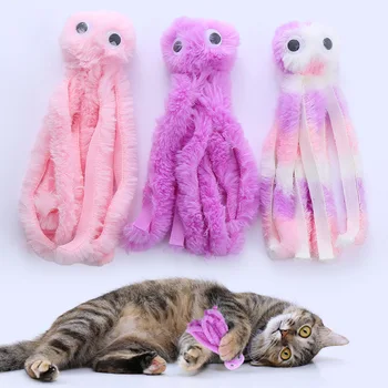 Pet Plush Toy Cat Catnip Octopus Shape Toy Bite Resistant Interactive Pet Cat Plaything Dog Teeth Cleaning Chew Toy Pet Supplies