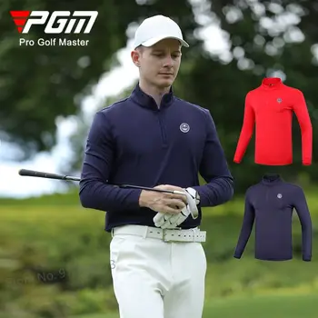 PGM Spring Male Golf Wear Polo marškinėliai Vyriški laisvalaikio golfo marškinėliai ilgomis rankovėmis Man Zipper Collar Tops Laisvalaikio drabužiai M-XXL