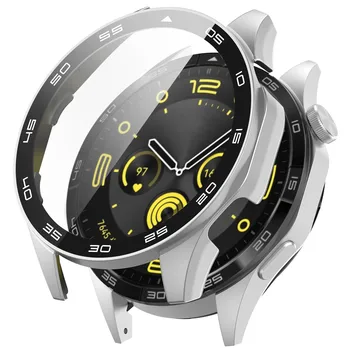 Pilnas apsauginis stiklinis dėklas, skirtas Huawei Watch GT 4 46 mm išmaniojo laikrodžio ekrano apsaugos dėklų dangtelio korpusas + grūdinto stiklo plėvelė 2in1