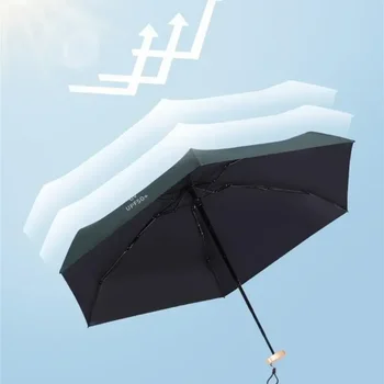 Plokščias lietus Apsaugos nuo saulės kapsulės kapsulės pavara Teleskopinis skėtis nešiojamo audinio apsaugos smūgis