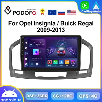 Podofo 4G CarPlay Android radijas, skirtas Opel Insignia 2009-2013 Buick Regal Multimedia Player GPS Stereo Ai Voice utoradio Unit