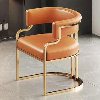 Prabangi ergonomiška valgomojo kėdė Moderni viešbučio svetainė Atpalaiduojanti minimalistinė valgomojo kėdė Grindys Sillas Para Comedor kambario baldai