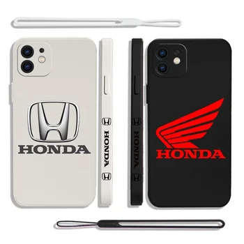 Prabangus sportinis automobilis Hondas Telefono dėklas, skirtas iPhone 15 14 13 12 11 Pro Max X XR XS MAX SE20 8 7 Plus silikoniniai dėklai su dirželiu
