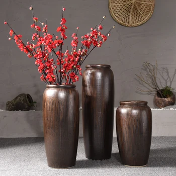 Produktą galima pritaikyti. Vaza nuo grindų iki grindų, didelis antikvarinis sausas įdėklas, imituota gėlių keramika, kinų stiliaus retro