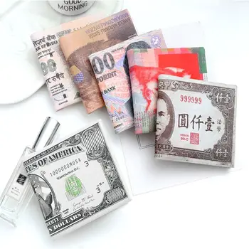 PU odinės piniginės užsienio valiuta Mada Creative Foldable 2 Fold piniginės Patvarios daugiafunkcinės vyriškos trumpos piniginės apsipirkimas