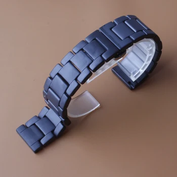 Pure Ceramic Quick Release Spring Bar Watchband Dirželis Matinė apyrankė Matinė laikrodžių priedai tinka Samsung HUAWEI 18mm 20mm 22mm Juoda