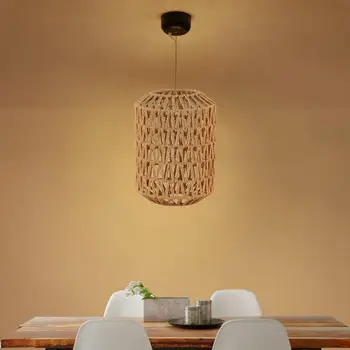 Rankų darbo rotango lempos atspalvio šviestuvas Šviestuvas Atspalvis Kinų stiliaus lemputė Apsauga Teahouse miegamojo svetainei