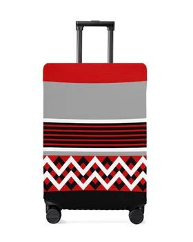 Raudona juoda pilka juostelės geometrinis bagažo dangtelis Ištemptas lagamino apsauga Bagažo dulkių dangtelis 18-32 colių kelioniniam lagamino dėklui