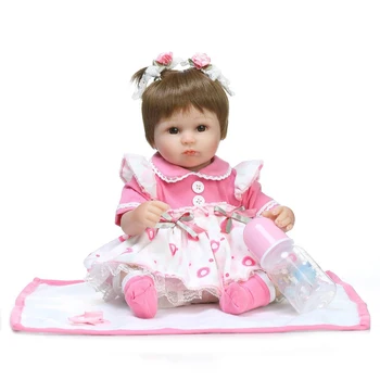 Reborn Baby Doll Soft Silicone Vinyl Cloth Body Lifelike Baby Dolls madingos lėlės kūdikiams, žaidžiančios karštus žaislus vaikams Kalėdos