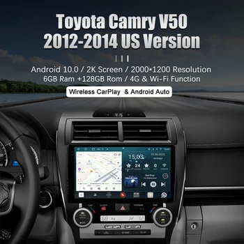 Redpower HiFi automobilinis radijas, skirtas Toyota Camry XV50 (08.2011-11.2014) JAV versijadvd grotuvas Bluetooth GPS GLONASS Screen 2 Din