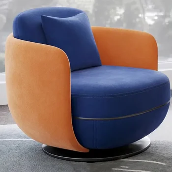 Relax Fashion Living Room kėdės Pasukamos mėlynos miegamojo dizainas Modernios svetainės kėdės Organizatorius Lazy Meuble salono namų dekoras
