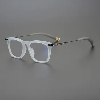 Retro akinių rėmeliai vyrai Dizainerio laisvalaikio optiniai akiniai Trumparegystė skaitančios moterys 2023 acetatas klasikinis kvadratinis personalizuoti akiniai