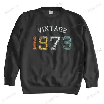Retro Vintage Gimęs 1973 m. Vyriškas džemperis su gobtuvu Gryna medvilnė 48-asis gimtadienis Tops pavasariniai džemperiai ilgomis rankovėmis Madingi džemperiai su gobtuvais Drabužiai