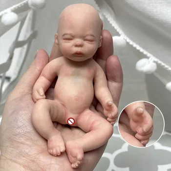 Saskia 6 colių mini dažyta Bebe viso kūno silikoninė lifelike atgimusi lėlė rankų darbo graži 3D dažytos mėlynos venos matomos