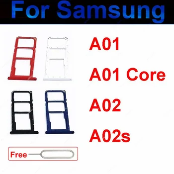 Sim kortelių dėklas, skirtas Samsung A01 A015 / A01 Core A13 / A02 A022F / A02S A025F Dual SIM kortelės adapterio kortelės laikiklis Pakaitinės remonto dalys