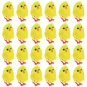 Simuliacija Mini Velykų viščiukai Dirbtinis pliušinis geltonas vištienos darbastalio ornamentas Pavasario vakarėlis skatina dekoravimą