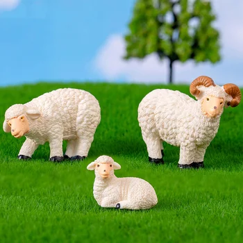 Simuliacinis avių modelis Miniatiūrinis gyvūnų dekoras Figūrėlės Namų derva Biuro stalo dekoracijos ožkai