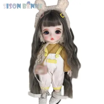 SISON BENNE Mini 16cm ūgio mergaitė lėlė pilnas komplektas drabužiai perukai batai veidas makiažas mielas vaikiškas žaislas