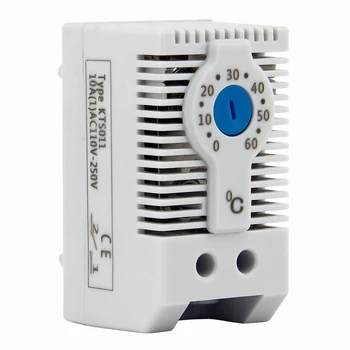 Skatinimas! KTS011 NO paprastai atidarytas reguliuojamas mechaninis temperatūros reguliatorius spintelės termostatas Din Rail, naudojamas aušinimui