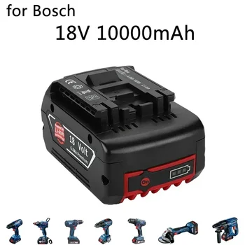 skirta 18V Bosch 10000mAh įkraunamų elektrinių įrankių baterija su LED ličio jonų pakeitimu BAT609, BAT609G, BAT618, BAT618G, BAT614