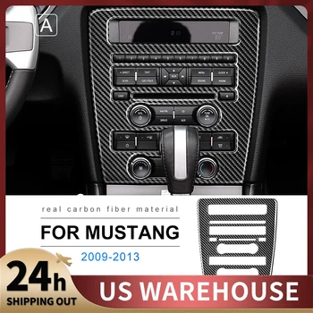 skirta Ford Mustang Car Central Control CD Panel 2010 2011 2012 2013 2014 Real Soft Carbon Fiber salono apdailos priedai