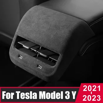 skirta Tesla Model 3 Model Y 2021 2022 2023 Odinis AC Air Vent dangtelis Automobilio galinė porankių dėžutė Oro kondicionierius Ventiliacijos išleidimo angos apdailos rėmas
