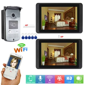 SmartYIBA Tuya Smart WiFi vaizdo durų skambutis Vaizdinis domofonas Namų saugos ID kortelė Atrakinti metalinį dėklą Durų kamera Telefonas