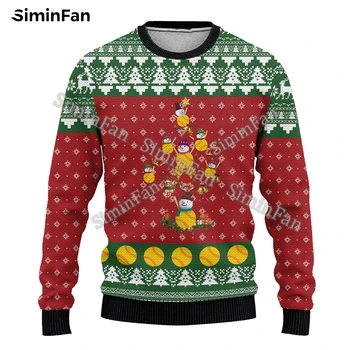 Softball Kalėdų eglutė Mens Ugly Sweatshirts 3D All Over Printed Pullover Vyriški marškiniai ilgomis rankovėmis Unisex Spring Autumn Tops