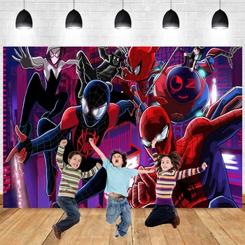 Spiderman fonas Gimtadienio šventės dekoravimas vaikams 
