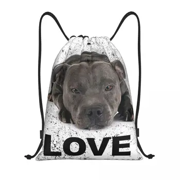 Stafordšyro bulterjero šunų raištelis Kuprinė Sporto salės krepšys moterims Vyrai EBT Mielas meilės dresūros maišas