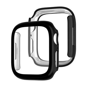 Stiklas+dangtelis Apple Watch dėklui 44mm 40mm 42-38-41mm 45mm buferio ekrano apsauga Apple Watch Series 9 8 7 6 5 4 3 se Accessori