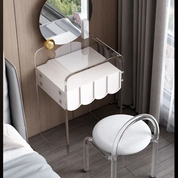 Stilius Pakabinamas persirengimo stalas Akrilas Paprastas modernus drabužis Miegamasis Mažas butas Lengvas prabangus skaidrus makiažo stalas