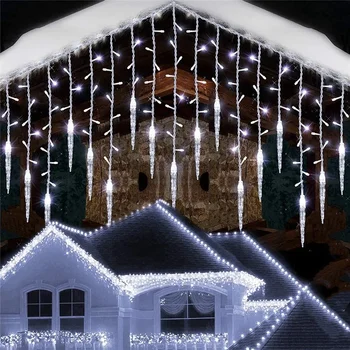 Street Garland Winter Festoon Led Light Curtain Joycle Garlands for New Year Droop 0.3M 0.4M 0.5M Kalėdinėms dekoracijoms 2023